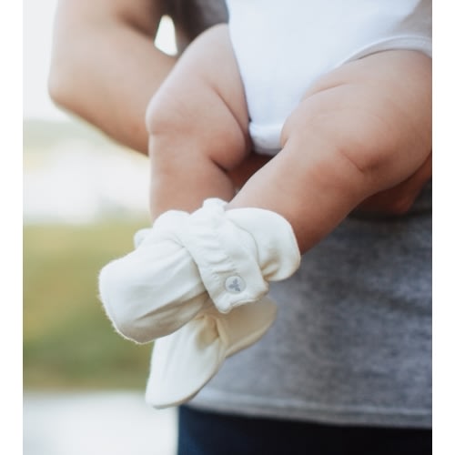 3-6mo Solid Organic Cotton Baby Booties