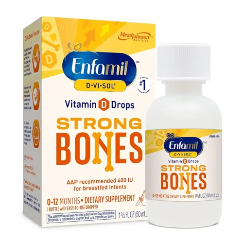 Enfamil Baby Vitamin D-Vi-Sol Liquid Vitamin D Drops, Supports Strong Teeth & Bone Development, 50mL Bottle