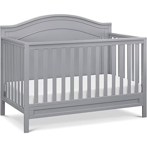 DaVinci Charlie 4-in-1 Convertible Baby Crib with Wooden Toddler Bed, Daybed & Full-Size Bed Conversion - Durable & Easy to Assemble - GREENGUARD Gold Certified - 4 Adjustable Mattress Heights - Grey
