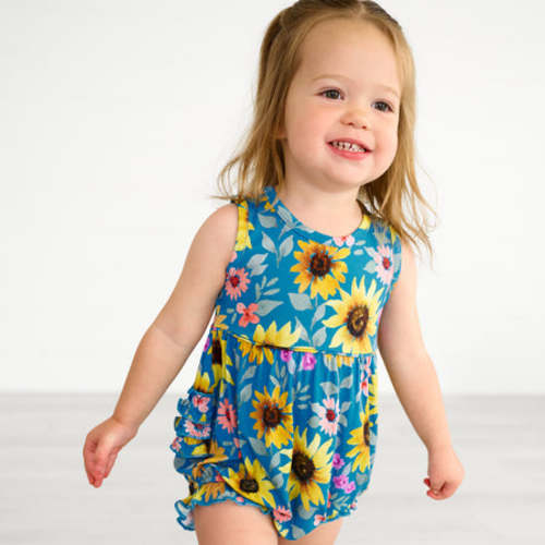 Sunflower Fields Bubble Romper