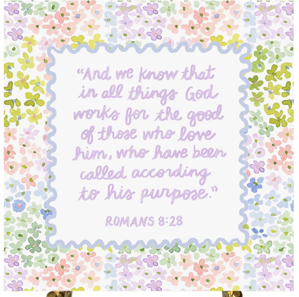 Romans 8:28 Watercolor Verse Card