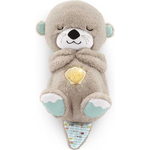 FISHER-PRICE BABY Toy Soothe 'n Snuggle Otter Portable Plush Sound Machine with Music Lights & Breathing Motion for Newborns 0+ Months