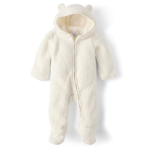 The Children's Place Unisex-Baby And Newborn Fleece Hoodie Zip-front Snowsuit Bunting