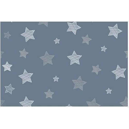 Disposable Placemats for Baby, Toddler and Kids, 40 Pack, Restaurant Stick-on Table Mats, 12x18, BPA Free, Beautiful Design, (Blue)
