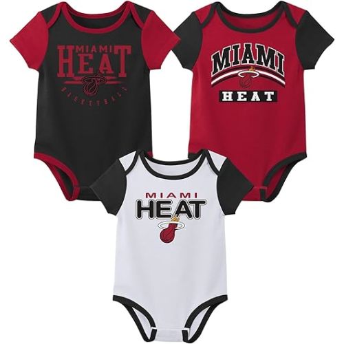 Outerstuff NBA Teams Newborn Baby and Infant Short Sleeve Bodysuit Variety 3-Pack (0-18m)