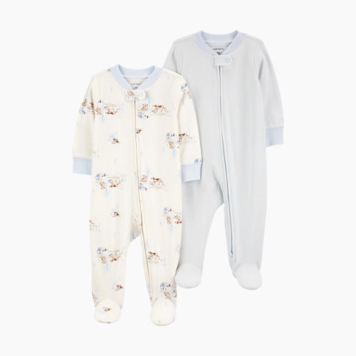 Carter\'s 2-Way Zip Cotton Sleep & Plays (2 Pack) - Multi, 3 M
