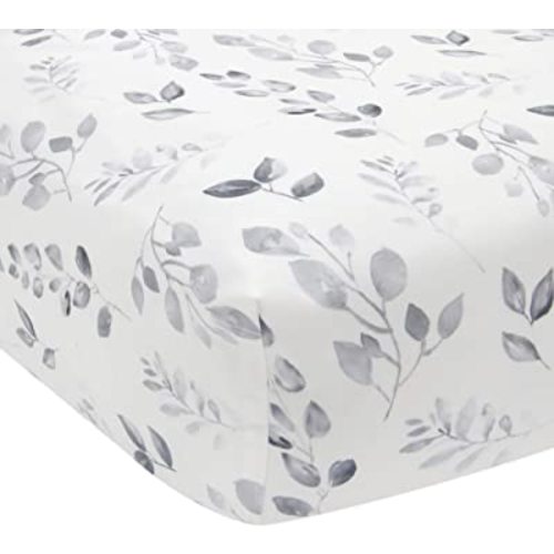 Lambs & Ivy Painted Forest Cotton Fitted Crib Sheet - Gray, White, Outdoors