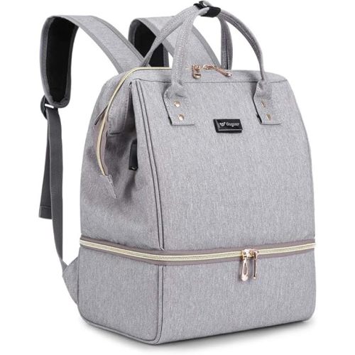 GOGOSO Breast Pump Bag - Lunch Bags Breastmilk Cooler Backpack Breastfeeding Mom Gray