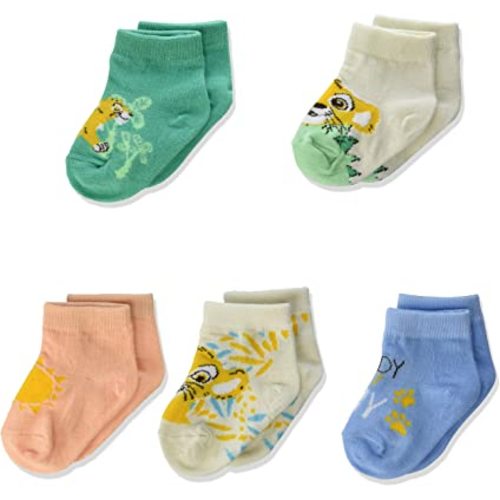Lion King Live Action unisex baby Lion King Live Action 5 Pack Shorty Socks, Assorted Pastel, 12-24 Months US