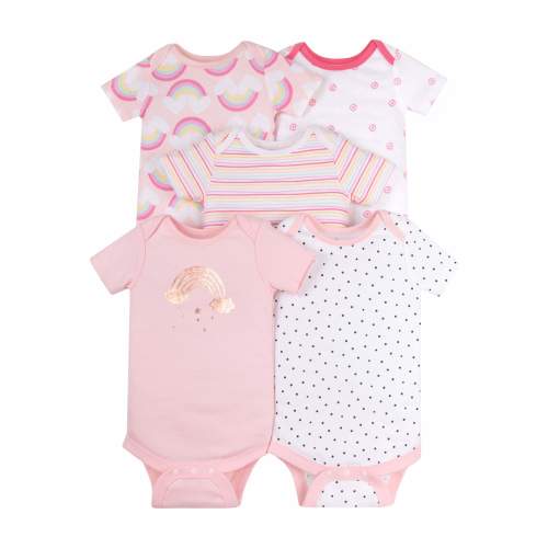 Little Star Organic Baby Girl 4PK Long Sleeve Bodysuits, Size