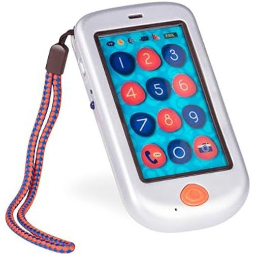 B. toys- Hi!! Phone - Silver- Pretend Play Smartphone – Interactive Kids' Cellphone – Sounds & Songs – Toy Phone for Toddlers – 18 Months +