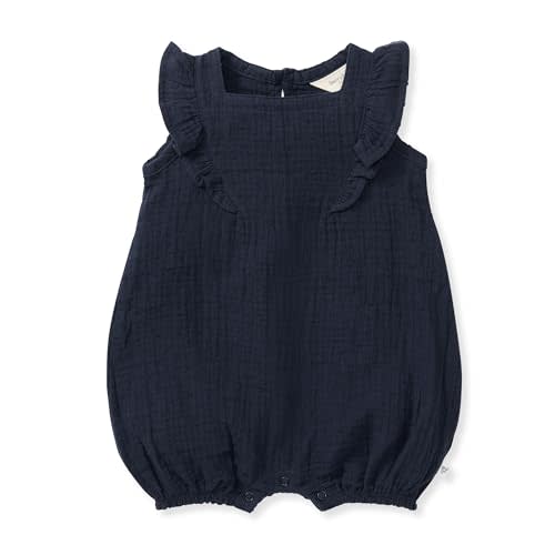 Burt's Bees Baby baby-girls Romper, 100% Organic Cotton One-piece Bubble Shortall and Layette Set Girl Outfit