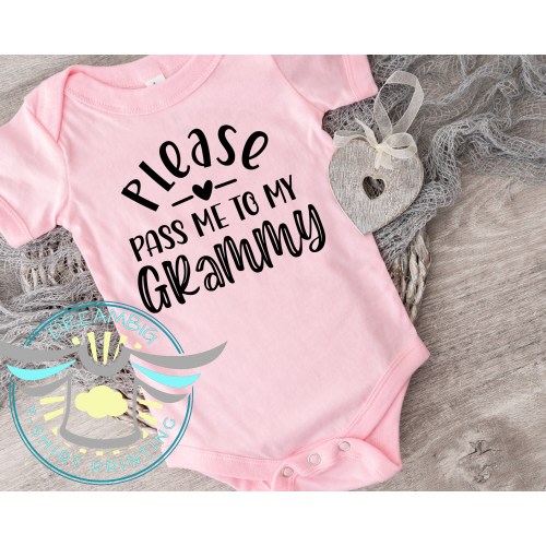 Grammy Baby Onesie® Please Pass Me To My Grammy Baby Onesie® Grandmother, Grandma, Baby Announcement, Baby Girl Onesie® Cute Baby Outfit