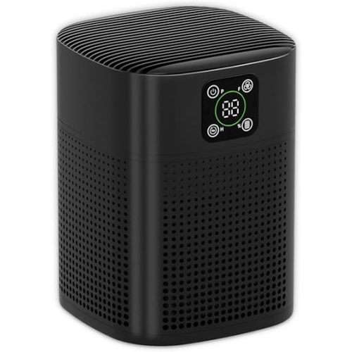 Air Purifiers for pets- Honeyuan H13 HEPA Air Purifier for home, Large Room, Coverage of 600 sqft, Air purifiers with 360°Air Intake, 3 Fan Speeds, 3-Stage Filtration, 24db Sleep Mode, Black