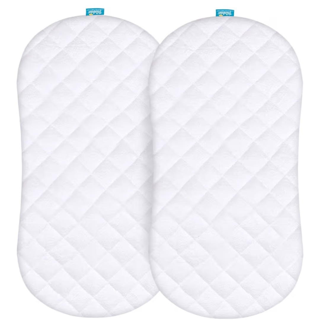 Bassinet Mattress Pad Cover Compatible with Halo BassiNest Swivel Sleeper, 2 Pack, Waterproof Quilted Ultra Soft Surface, Breathable and Easy Care
