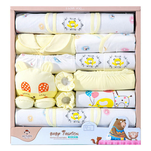 18 Pcs 0-6 Months Newborn Baby Boys Girls Outfit Essentials Layette Gift Set