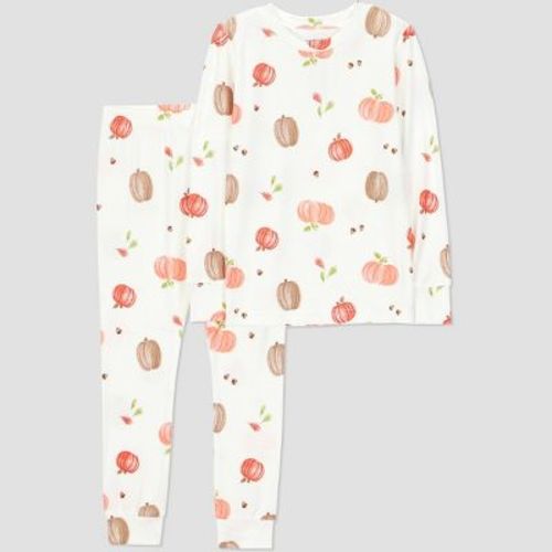 Carter's Just One You® Toddler 2pc Short Sleeve Comfy Soft Pumpkins Pajama Set - Cream