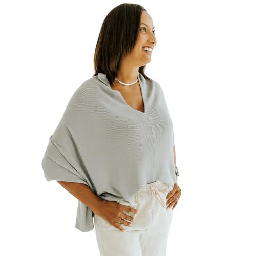 Breathable Nursing Cover Poncho – Stylish Multi-Use Breastfeeding Scarf, Car Seat Cover & Baby Blanket for Modern Moms