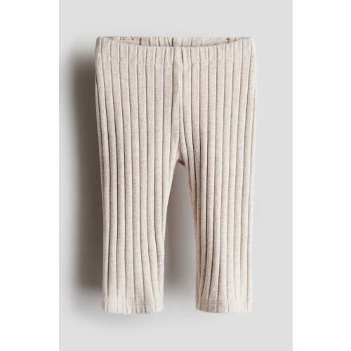 WIDE-RIBBED COTTON LEGGINGS