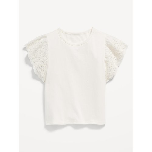 Short-Sleeve Ruffled Eyelet Top for Toddler Girls