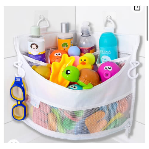Amazon.com: Comfylife Mesh Bath Toy Holder Organizer – The Perfect Corner Bathtub Toy Storage & Bathroom or Shower Caddy – This Multi-use Net Bag Makes Baby Bath Toy Storage Easy – For Kids & Toddlers : Toys & Games