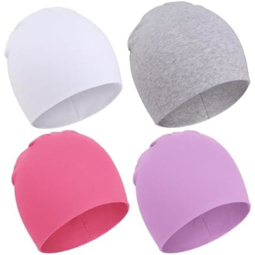 DRESHOW BQUBO 4 Pieces Baby Beanie Newborn Toddler Soft Cute Knit Hat Hospital Hats for Baby Boys Infant Cap Beanies