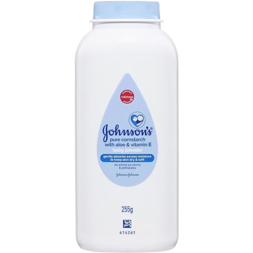 Johnson's Baby Powder with Naturally Derived Cornstarch Aloe & Vitamin E, Hypoallergenic, 9 oz