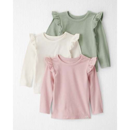 Baby Girl 3-Pack Organic Cotton Ribbed Tees - Little Planet | Carter's
