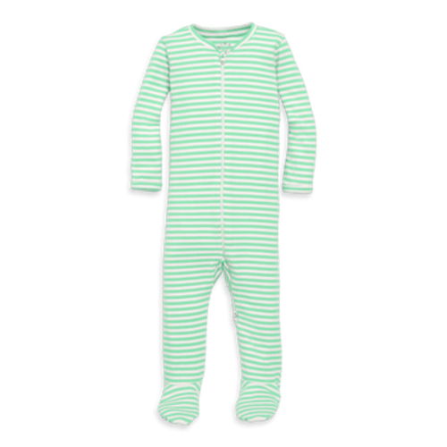 Baby Organic Zip Footie In Stripe