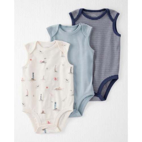 Baby 3-Pack Organic Cotton Rib Bodysuits - Little Planet | Carter's