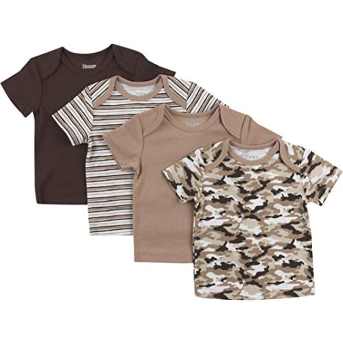 Hanes Baby Short Sleeve Flexy Soft Stretch Expandable Shoulder T-Shirt (4 Pack)