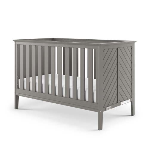 Child Craft Atwood 3-in-1 Convertible Crib, Chevron Panel Design, 3 Mattress Heights, Lunar Gray