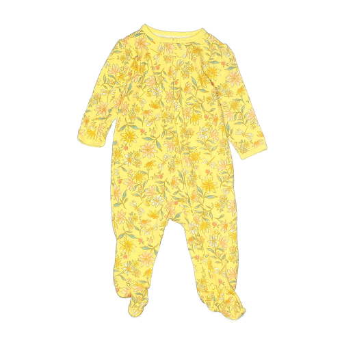 Carter's 100% Cotton Paisley Yellow Short Sleeve Onesie 3-6 MO / 6 MO