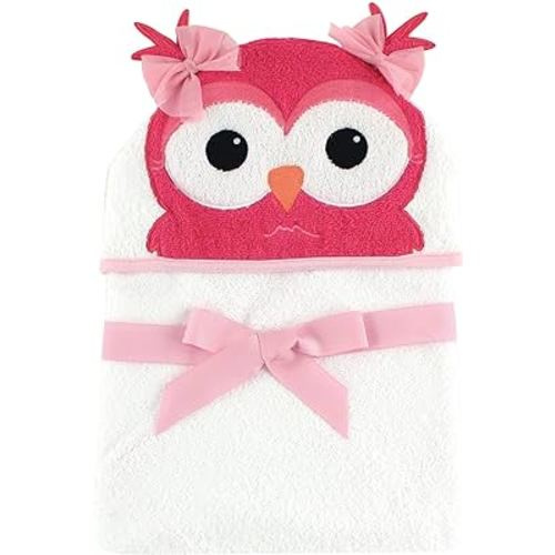 Hudson Baby Unisex Baby Cotton Animal Face Hooded Towel, Cutesy Owl, One Size