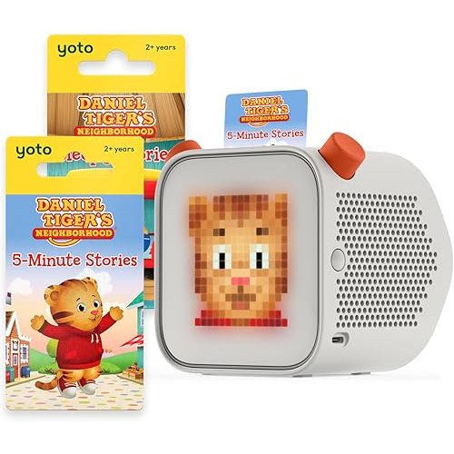 Yoto Player (3rd Gen.) + Daniel Tiger's Neighborhood Bundle – Kids Bluetooth Audio Speaker, All-in-1 Screen-Free Device for Stories Music Podcasts Radio Thermometer Nightlight Ok-to-Wake Clock