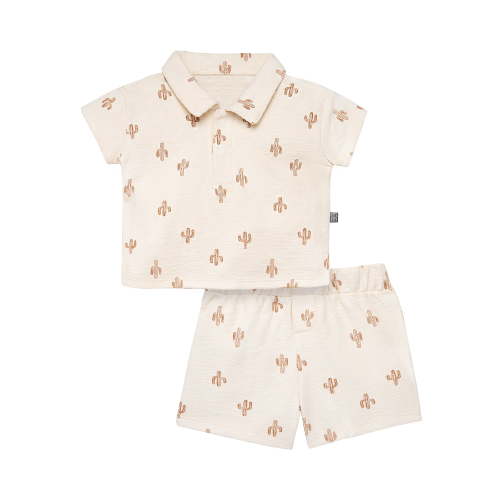 Modern Moments by Gerber Baby Boy Short Sleeve Shirt and Short Outfit Set, 2-Piece, Sizes 0/3 Months - 24 Months