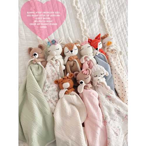 Baby Shower Gift, Baby Toy, Baby Blanket, Baby Lovey,Baby Rattle,Personalized Newborn Gift,Stuffed Animal Plushie,Embroidered Baby Comforter