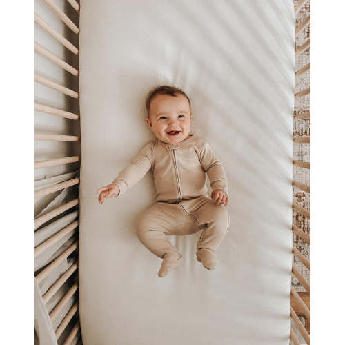 Oatmeal | Organic Zipper Footie – L'ovedbaby