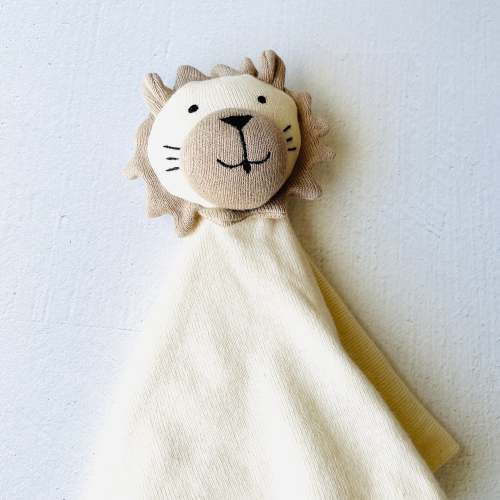 Organic Baby Lovey Security Blanket Cuddle Cloth - Lion