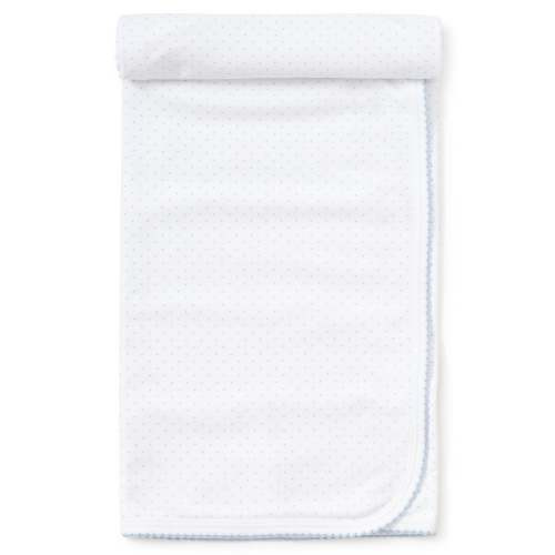 White/Blue New Kissy Dots Print Blanket