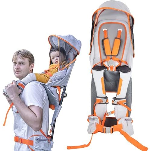 Baby Shoulder Carrier Baby Hiking Backpack Carrier with Rain Cover Sun Shade for Child Safe Backrest and Toddler Ergonomic Seat Holds 40 Pound for Children Between 6 Months-3 Years Old Baby
