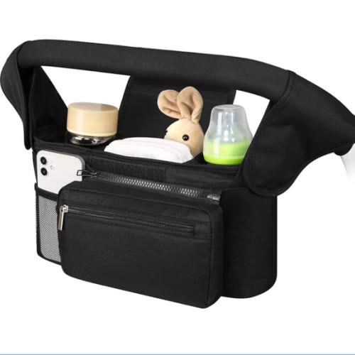 Accmor Universal Stroller Organizer with Insulated Cup Holder Detachable Phone Bag and Shoulder Strap,Stroller Bag Caddy Organizer Accessories Fits for Uppababy, Baby Jogger, Britax Strollers