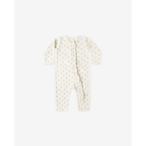 Ruffle Jumpsuit || Blue Ditsy – Quincy Mae