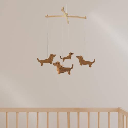 Dachshund mobile nursery, Baby mobile, Puppy cot mobile, Dachshund Nursery, Baby gift, Wiener dog mobile, Sausage Dog Mobile, Gender neutral