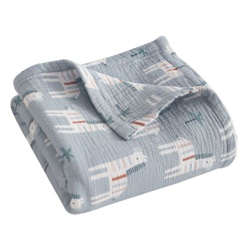 4-Layer Muslin Cotton Toddler Blanket, Soft & Skin-Friendly Swaddle Blanket for Nursery & Crib - NTBAY