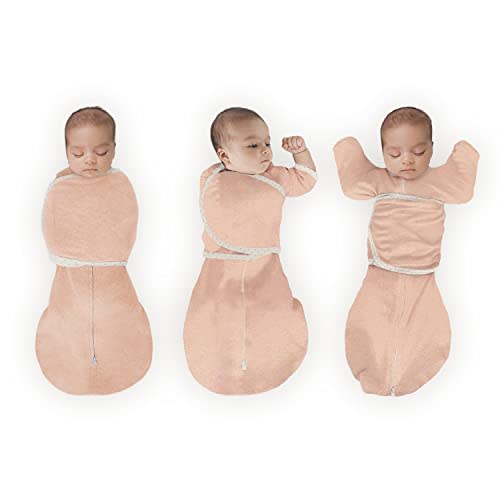 SwaddleDesigns Omni Swaddle Sack® Arms Up Half-Length Sleeves & Mitten Cuffs, Easy Swaddle Transition, Peach Blush, 0-3 Month