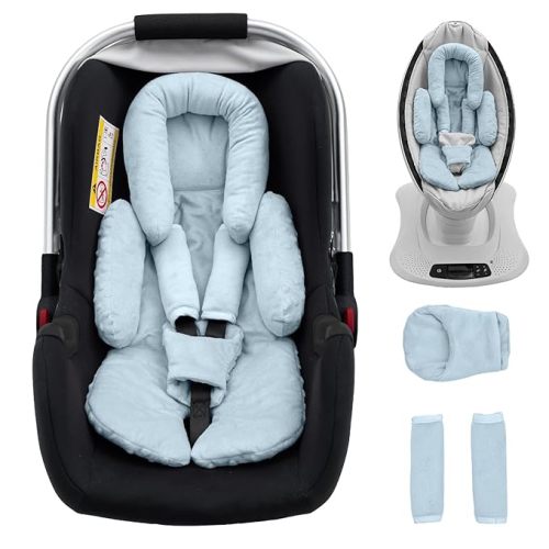 Infant Insert Compatible with Mamaroo Swing & Graco Swing, Thickened Baby Car Seat Head Support with Shoulder Covers, Breathable Newborn Car Seat Insert for Preemie to Toddler
