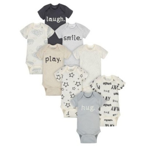 Onesies Brand Baby Neutral Short Sleeve Onesies Bodysuits - Words - 3-6 Months - 8-Pack
