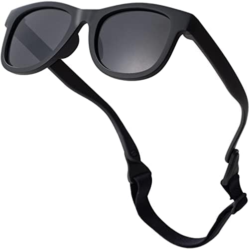 Flexible Polarized Infant Baby Sunglasses with Strap for Newborn Toddler Boys Girls Age 0-24 Months