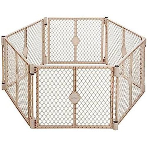 Toddleroo by North States Superyard Indoor/Outdoor 6-Panel Play Baby Yard, Made in USA: Safe play area anywhere. Carrying strap for easy travel. Freestanding. 18.5 sq. ft. enclosure (26" Tall)